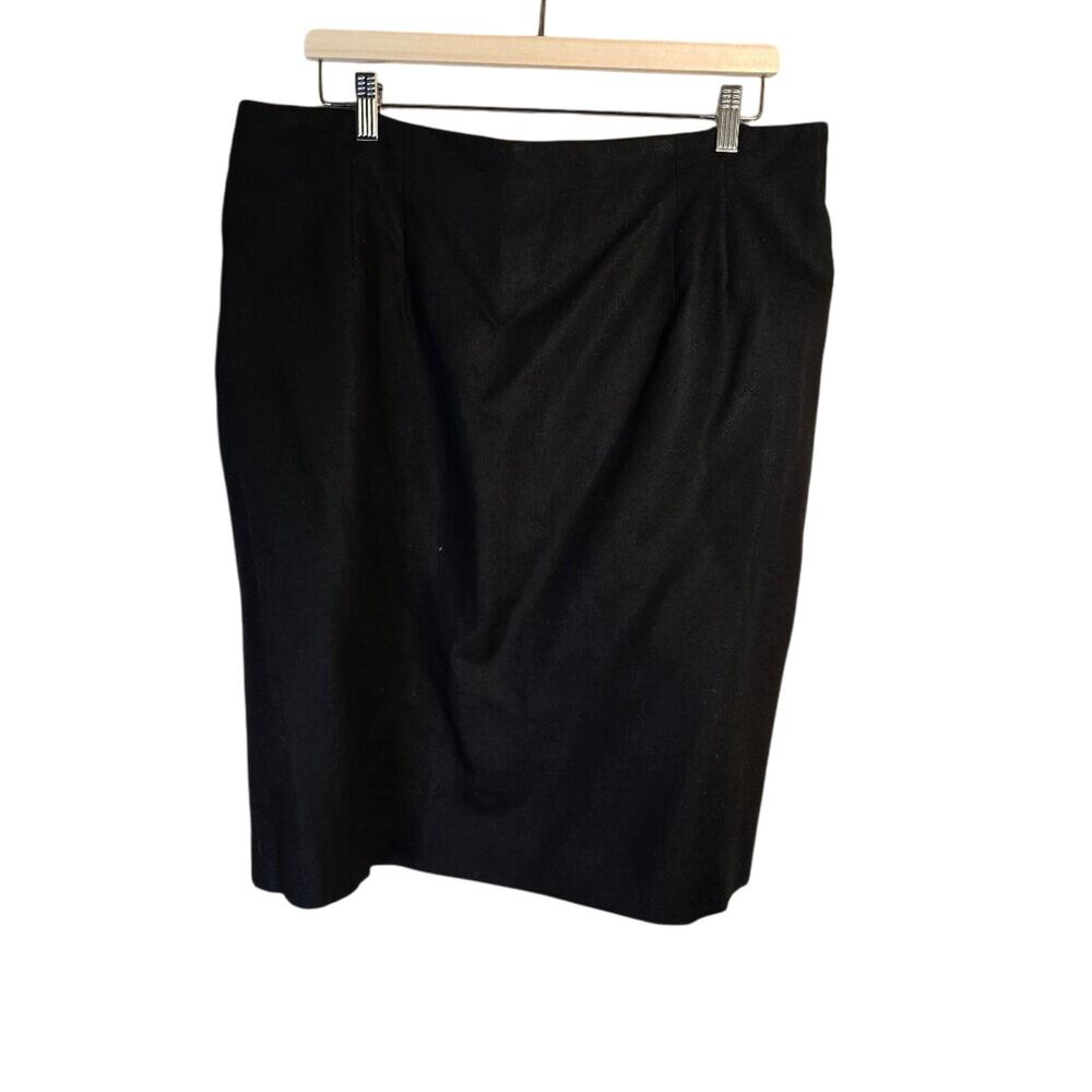 NWT Amanda Smith II 20W Linen Black Skirt [0365]